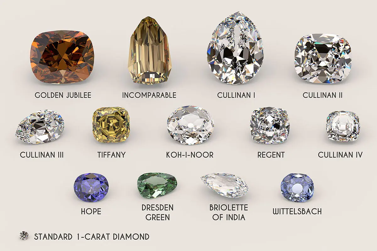 Bekannte Diamanten im Vergleich berühmte Diamanten im Größenvergleich