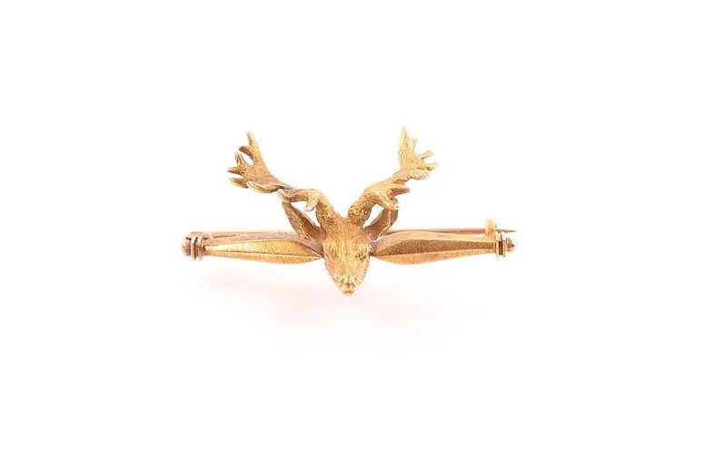Gold Brosche Hirsch