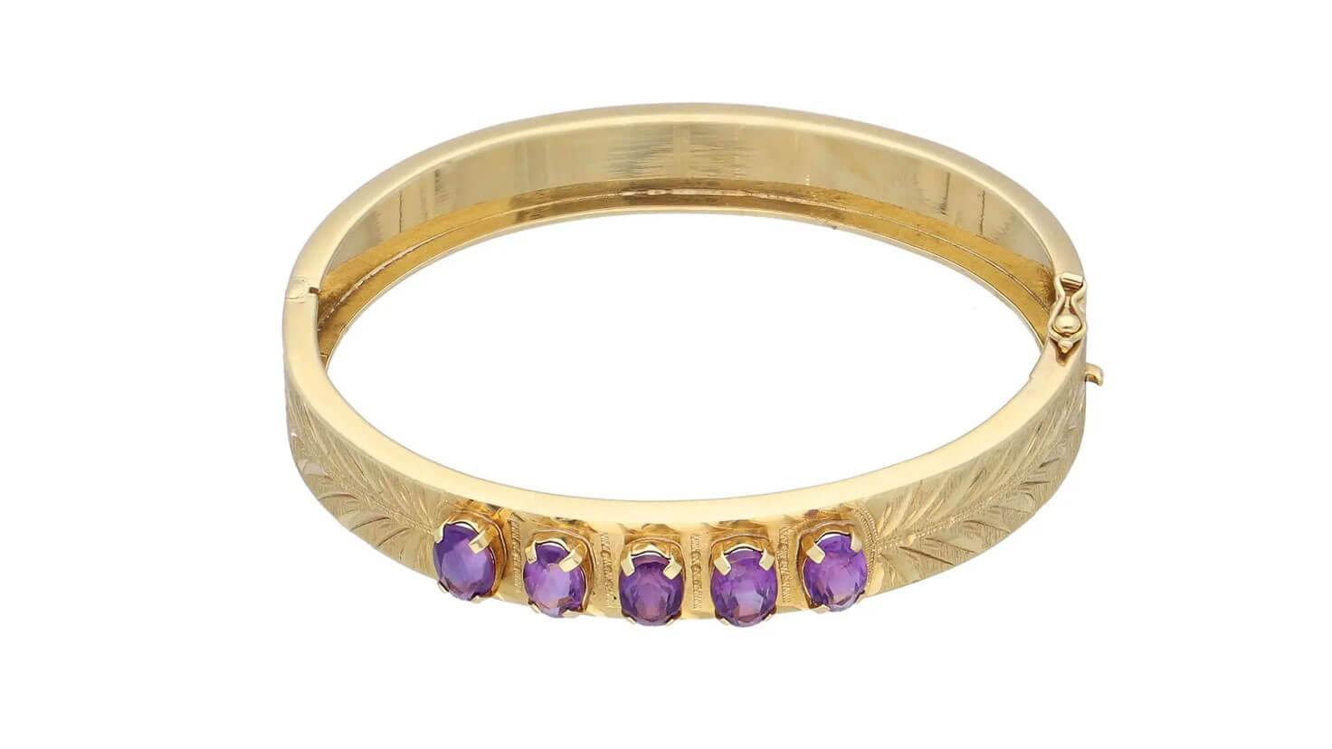 Amtehystarmreif aus Gelbgold- Vintage-Schmuck Klassiker