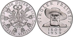 Silberpreis von Tiroler Freiheit, 1959, PP