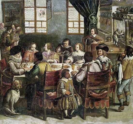 Wolfgang Haimbach - Umkreis, Festmahl in einem Schloss