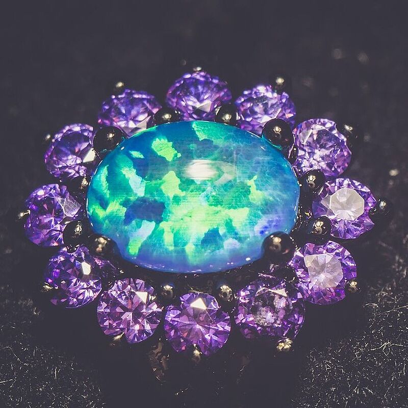 Blauer Opal-Ring