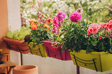 Balkon Deko Idee für Blumen