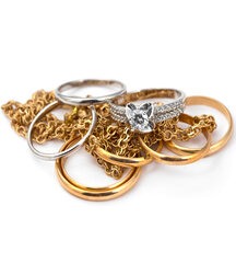 Gold Pfand Bruchgold Bruchgoldschmuck wie Halsketten, Ringe, Armketten