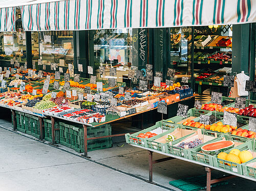 Fahrradrouten zum Naschmarkt Wien