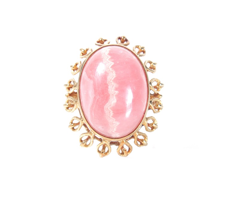 Damenring aus Gold mit Rhodochrosit